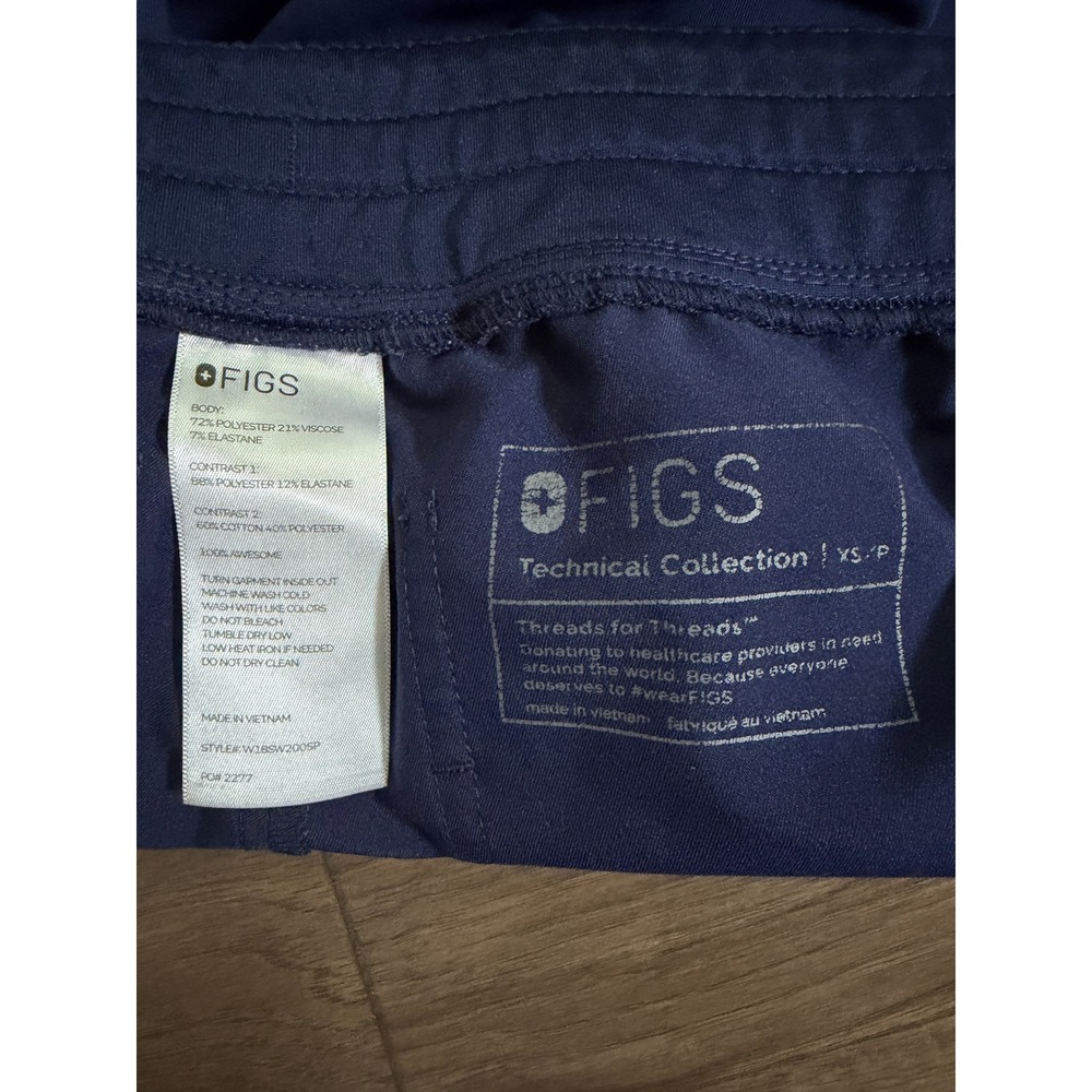 FIGS Zamora Jogger Scrub Pants Navy Blue XS Technical Collection W18SW200SP - Picture 2 of 6